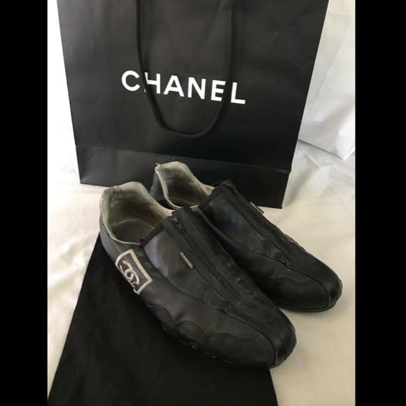 Chanel Women Shoes Sport Sneakers Leather Logo 39 - Picture 8 of 9